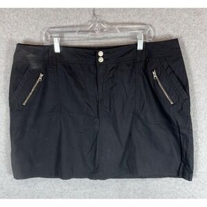 Lane Bryant Skirt Womens 20 Black Utility Stretch Casual Zip Pockets Plus Size